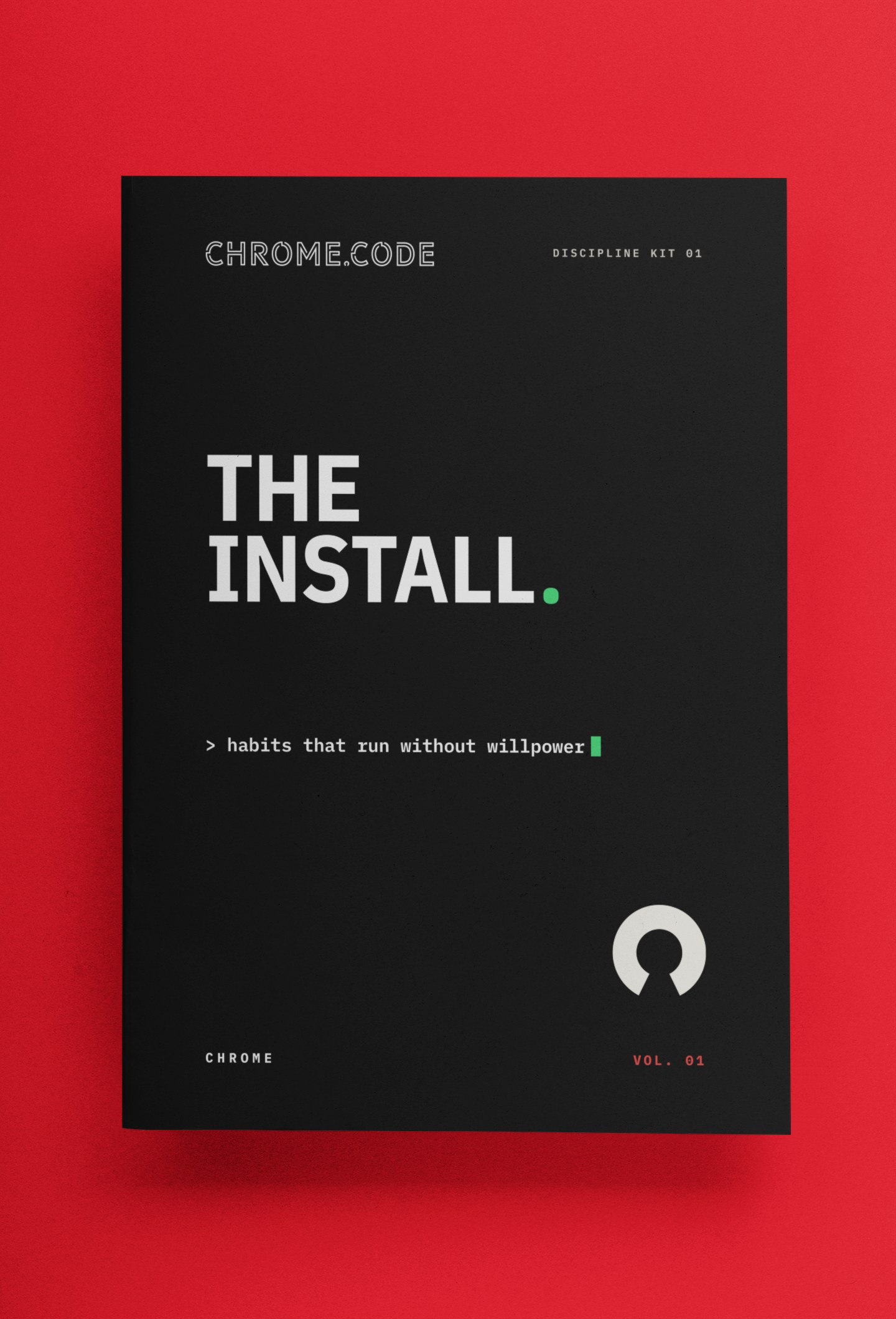 THE INSTALL by Chrome, Discipline Kit 01, paperback on a red background